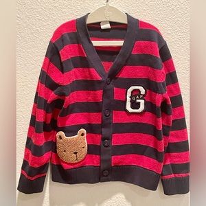 Gap red and blue cardigan